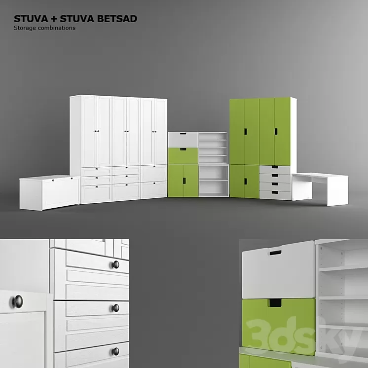 Ikea STUVA & Ikea STUVA BETSAD Sets 3D Model