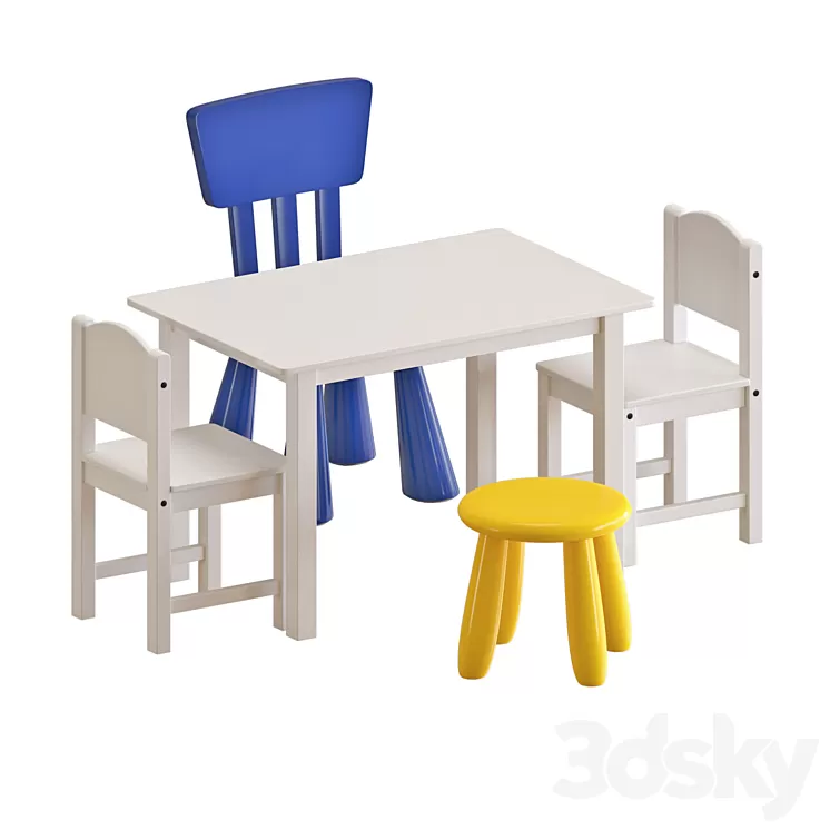 IKEA SUNDVIK Table and Chairs 3D Model 3DSKY Decor Helper