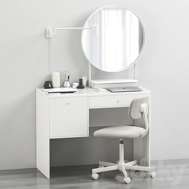 IKEA SYVDE dressing table and decor 3D Model IKEA SYVDE dressing table and decor 3D Model