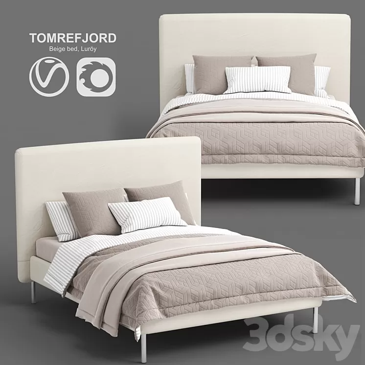 IKEA TOMREFJORD beige bed Luröy 3D Model