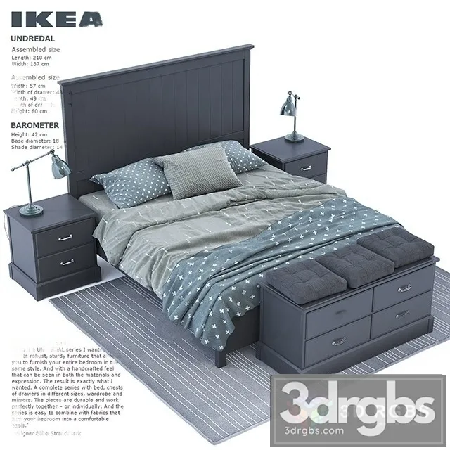 Ikea Undredal Bed 3D Model Download