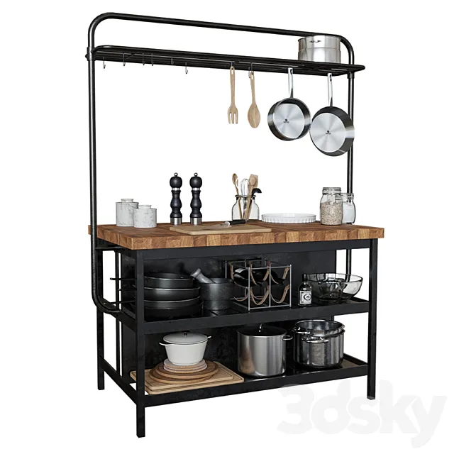 IKEA VADHOLMA Kitchen table-island 3D Model