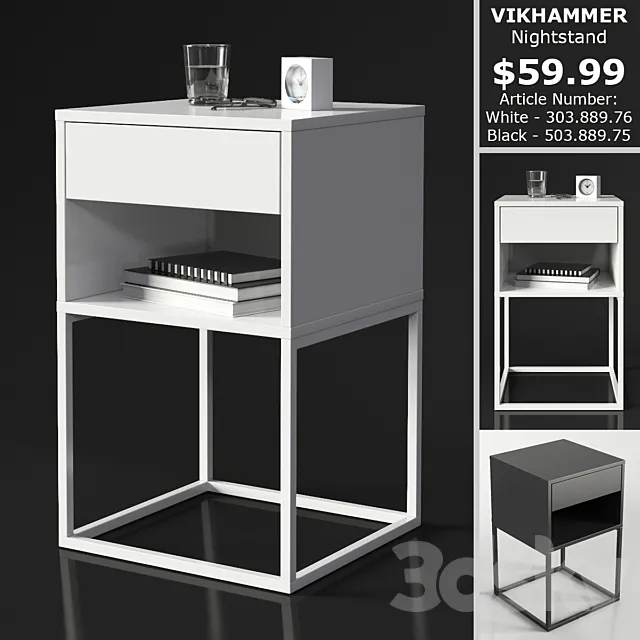 IKEA VIKHAMMER Nightstand 3DModel IKEA VIKHAMMER Nightstand 3DModel