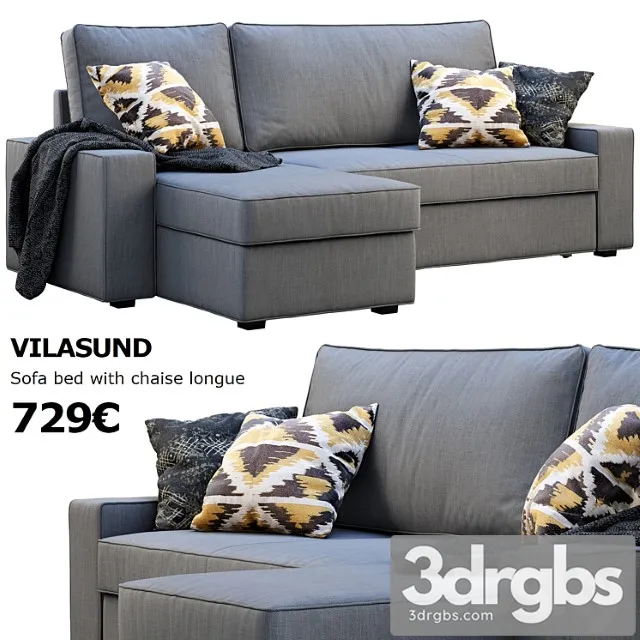 Ikea vilasund sofa 2 3D Model Download