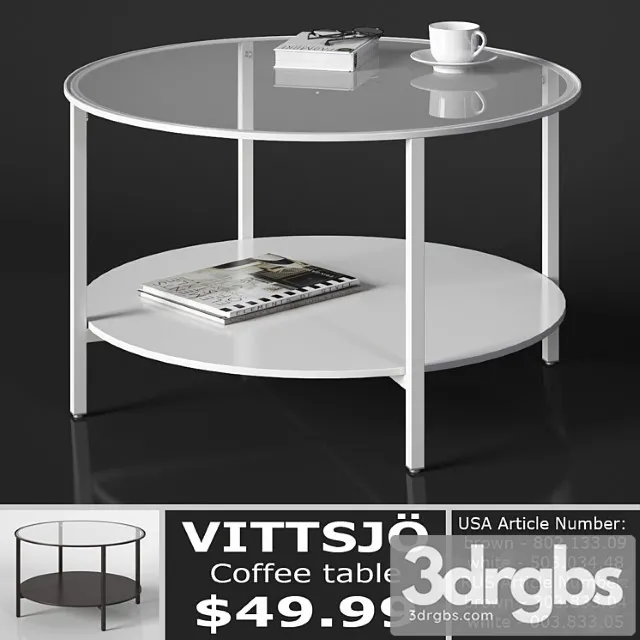 Ikea Vittsjo Coffee Table 3D Model Download