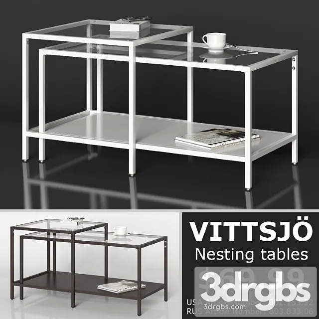 Ikea vittsjo nesting tables 2 3D Model Download