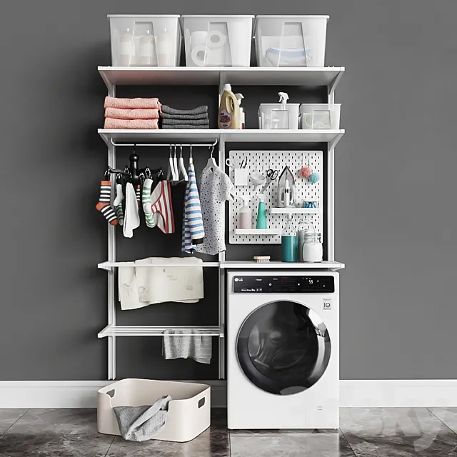 IKEA wall-mounted module ikea BOAXEL БОАКСЕЛЬ 12 _ washing machine 3D Model