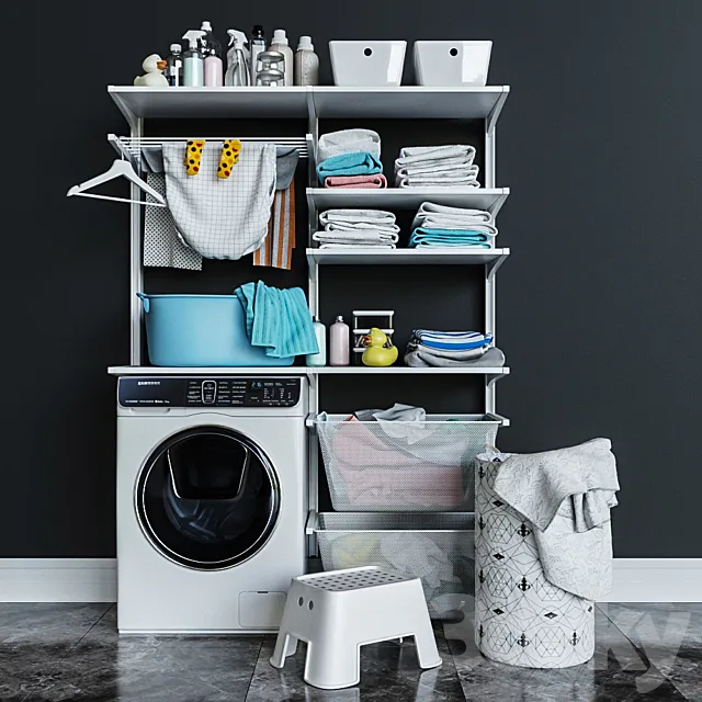 IKEA wall-mounted moduleikea BOAXEL БОАКСЕЛЬ _ washing machine 3D Model