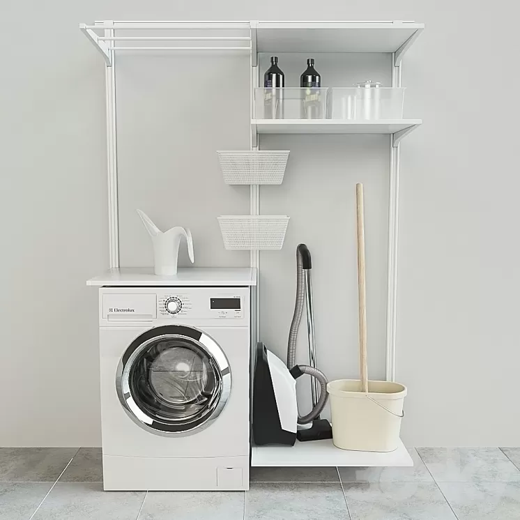 IKEA Wall rail \/ shelves \/ dryer Algot ikea BOAXEL БОАКСЕЛЬ 3D Model