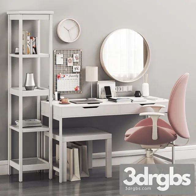 Ikea women’s dressing table and workplace 2 3D Model Download