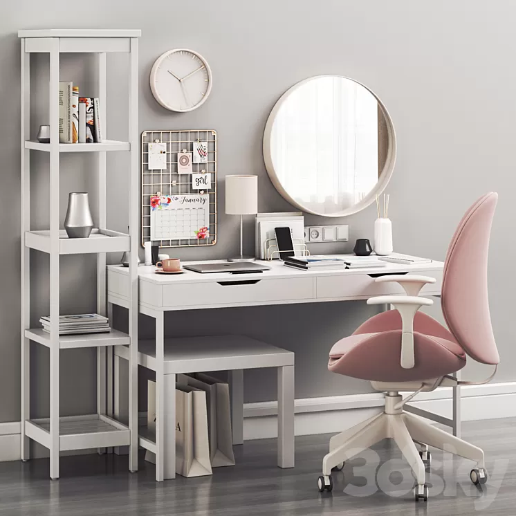 IKEA Women’s dressing table and workplace 3D Model IKEA Women’s dressing table and workplace 3D Model
