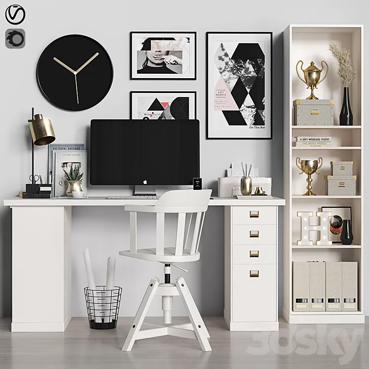 ikea work place 08 3D Model ikea work place 08 3D Model