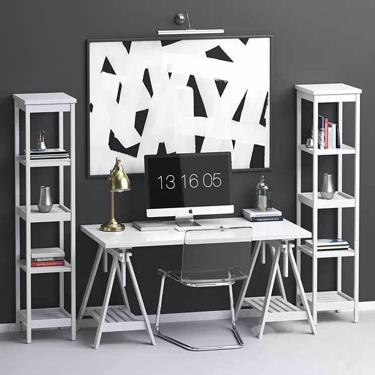 IKEA workplace set 3D Model IKEA workplace set 3D Model