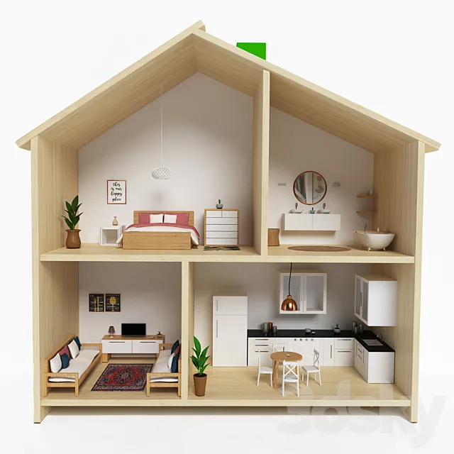 Ikea_Flisat_Dolldouse 3D Model Ikea_Flisat_Dolldouse 3D Model