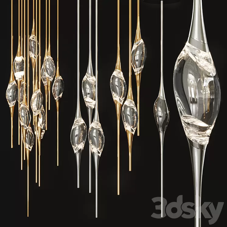 Il Pezzo 12 Cluster Chandelier 3D Model Il Pezzo 12 Cluster Chandelier 3D Model