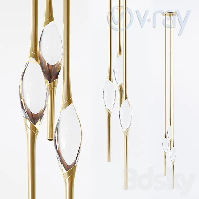 Il Pezzo 12 Round Chandelier 3D Model