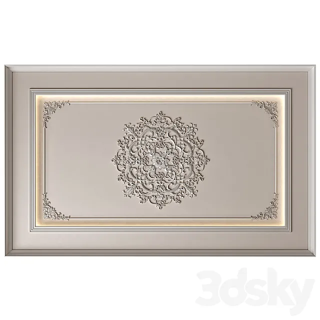 Illuminated ceiling in classic style 004 3D Model Illuminated ceiling in classic style 004 3D Model
