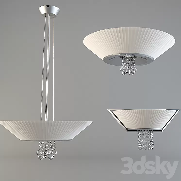 Illuminati Piatto chandelier and sconces 3D Model Illuminati Piatto chandelier and sconces 3D Model