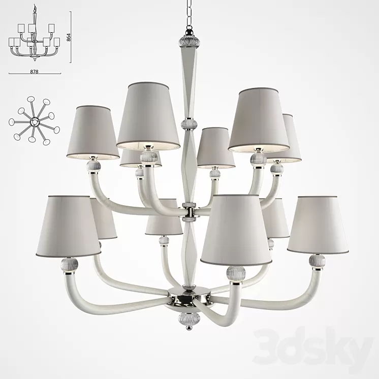 Illuminazione Darte Chandelier 07 3D Model Illuminazione Darte Chandelier 07 3D Model