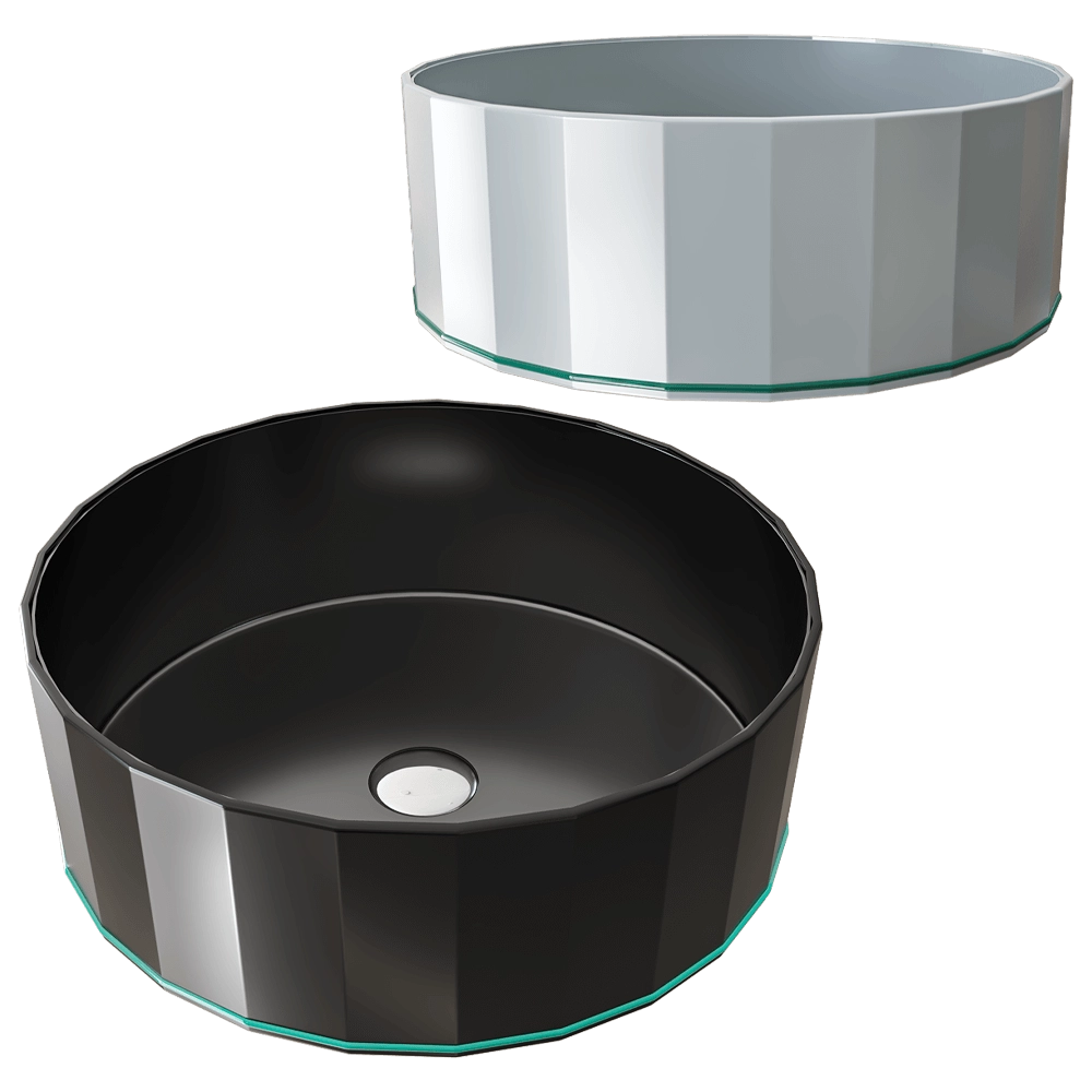 Illumstone – Washbasin Polygon black glossy 3D Model Illumstone – Washbasin Polygon black glossy 3D Model