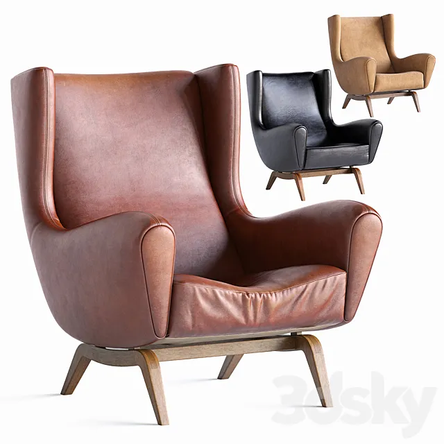 IllumWikkelso_LoungeChair (Set Of 3) 3D Model