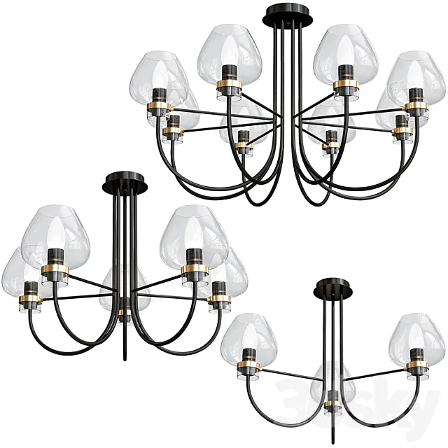 Ilona 3708 Chandeliers Set 3D Model