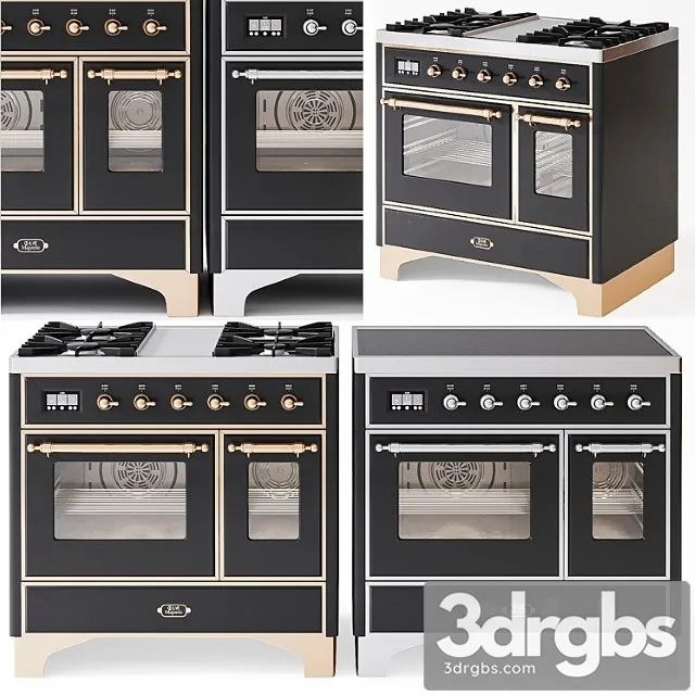 Ilve Majestic 2 Matte Graphite Freestanding Range 3D Model Download
