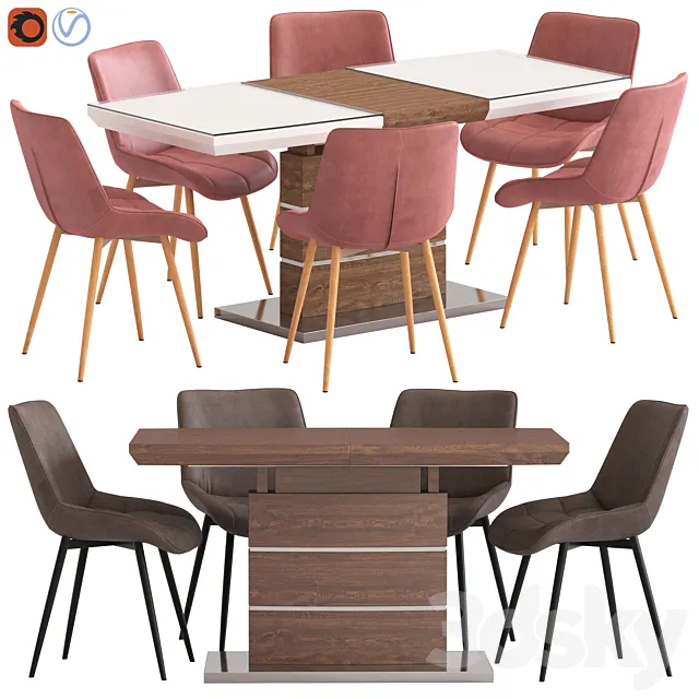 IMODERN Arioso Table and Amalia Chair 3D Model IMODERN Arioso Table and Amalia Chair 3D Model