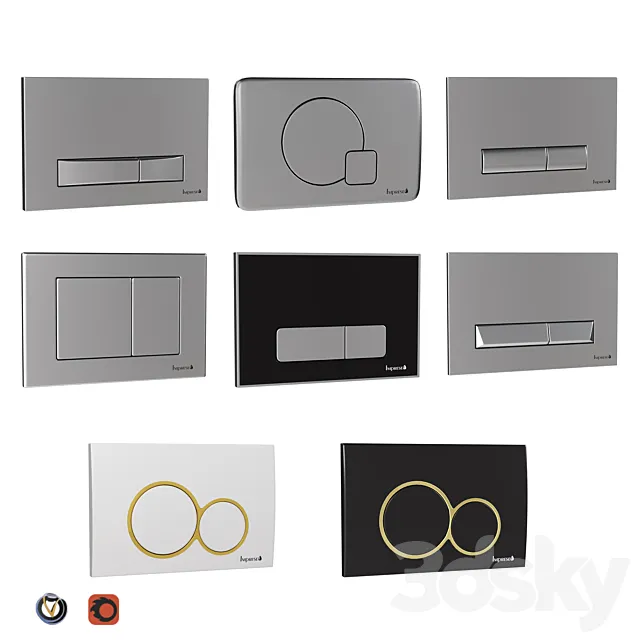 IMPRESE flush buttons for installation (8 pcs.) 3D Model IMPRESE flush buttons for installation (8 pcs.) 3D Model