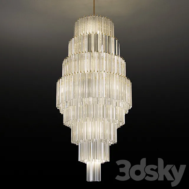 Impressive Murano Glass Fall Chandelier 3D Model Impressive Murano Glass Fall Chandelier 3D Model