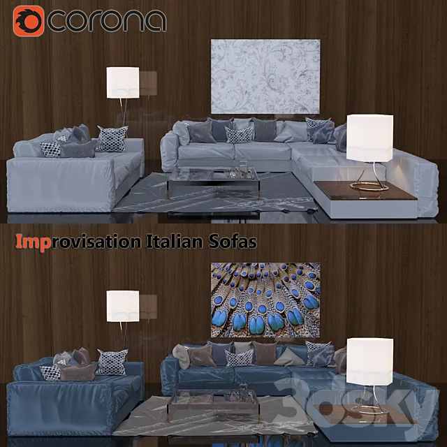 Improvisation Italian Sofas 3D Model