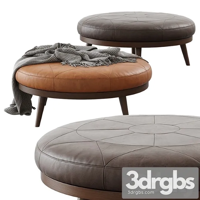 imre round leather ottoman 3D Model Download