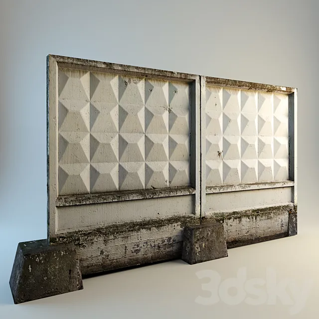 In concrete fence 2 3D Model In concrete fence 2 3D Model