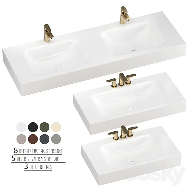 INBANI D worktops washbasins set 3D Model Free Download INBANI D worktops washbasins set 3D Model Free Download