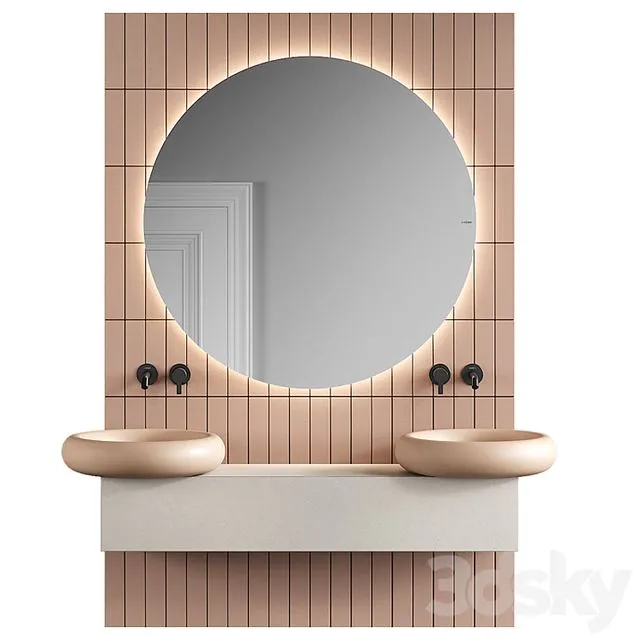 Inbani Ease Vanity Unit Set 1 3D Model Inbani Ease Vanity Unit Set 1 3D Model