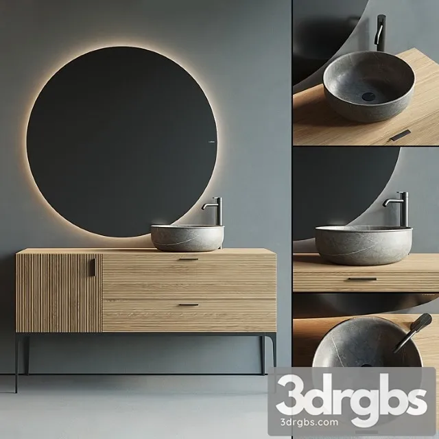 Inbani Grate 02 Vanity Unit Set 2 3D Model Download