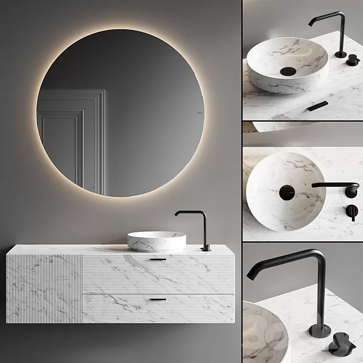 Inbani Grate 02 Vanity Unit Set 5 3D Model Inbani Grate 02 Vanity Unit Set 5 3D Model