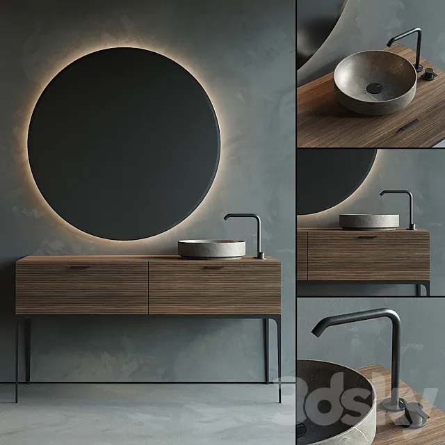 Inbani Grate 03 Vanity Unit Set 2 3D Model Inbani Grate 03 Vanity Unit Set 2 3D Model