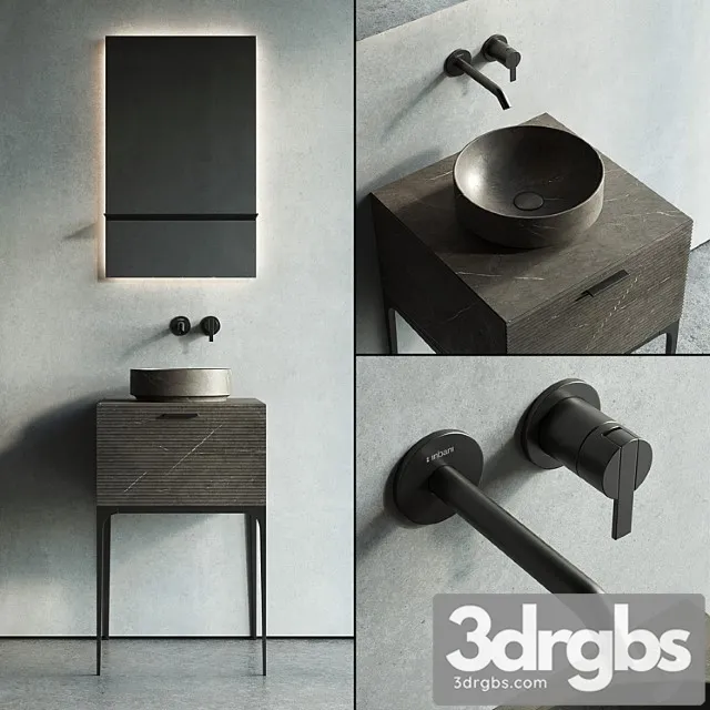 Inbani Grate 04 Vanity Unit Set 1 3D Model Download