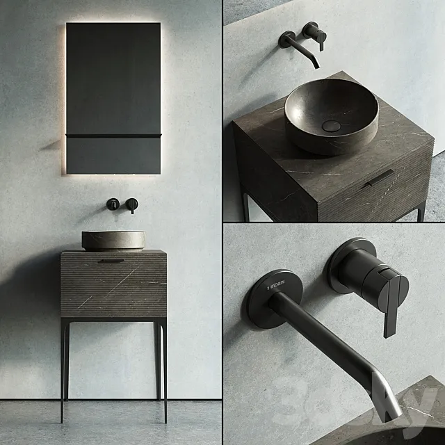 Inbani Grate 04 Vanity Unit Set 1 3D Model Inbani Grate 04 Vanity Unit Set 1 3D Model