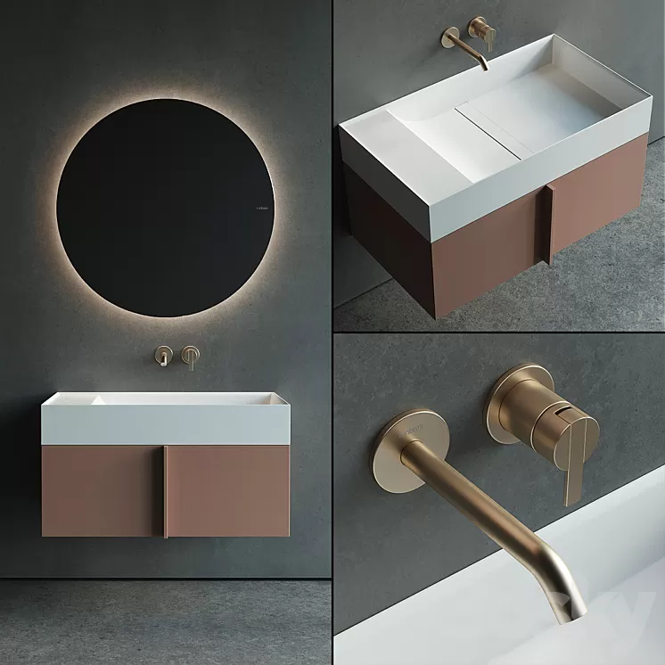 Inbani Paral Vanity Unit Set 2 3D Model Inbani Paral Vanity Unit Set 2 3D Model