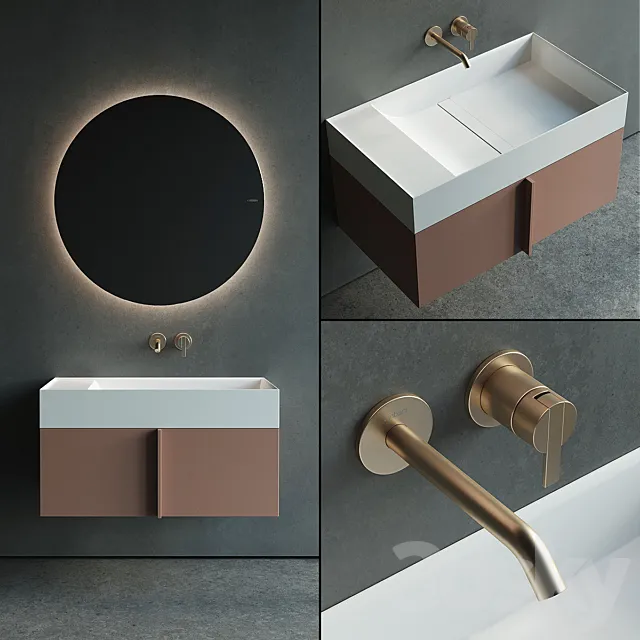 Inbani Paral Vanity Unit Set 2 3DModel Inbani Paral Vanity Unit Set 2 3DModel