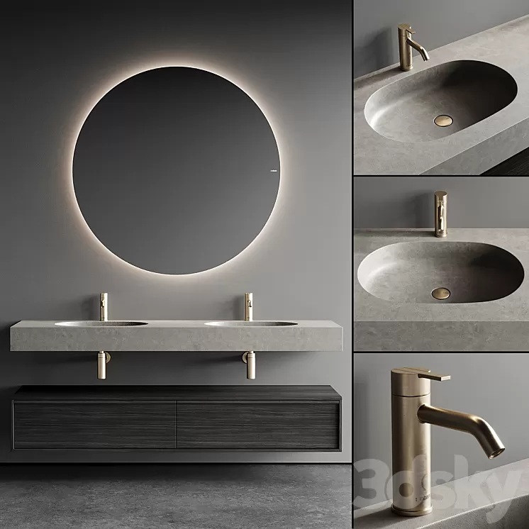 Inbani Strato 02 B Vanity Unit Set 2 3D Model Inbani Strato 02 B Vanity Unit Set 2 3D Model