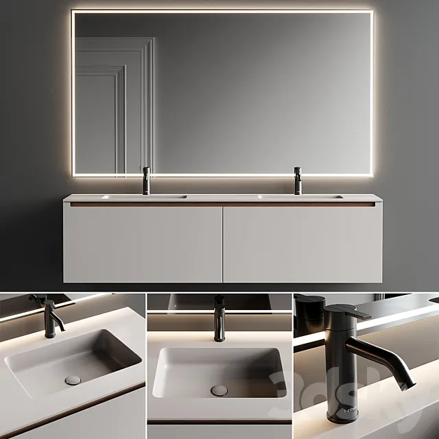 Inbani Strato H Vanity Unit Set 1 3DModel Inbani Strato H Vanity Unit Set 1 3DModel