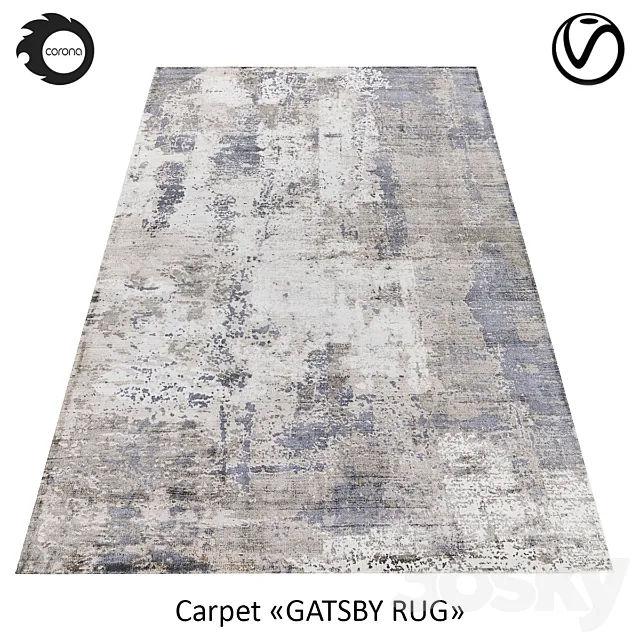 Indian carpet from art-silk “GATSBY RUG” CLOUD 3D Model Indian carpet from art-silk “GATSBY RUG” CLOUD 3D Model