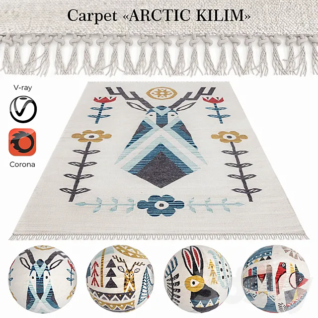 Indian carpet from plant fibers “ARCTIC KILIM” 3DModel Indian carpet from plant fibers “ARCTIC KILIM” 3DModel