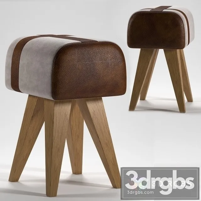 Indian Hub Dark Cowhide Stool 3D Model Download Indian Hub Dark Cowhide Stool 3D Model Download