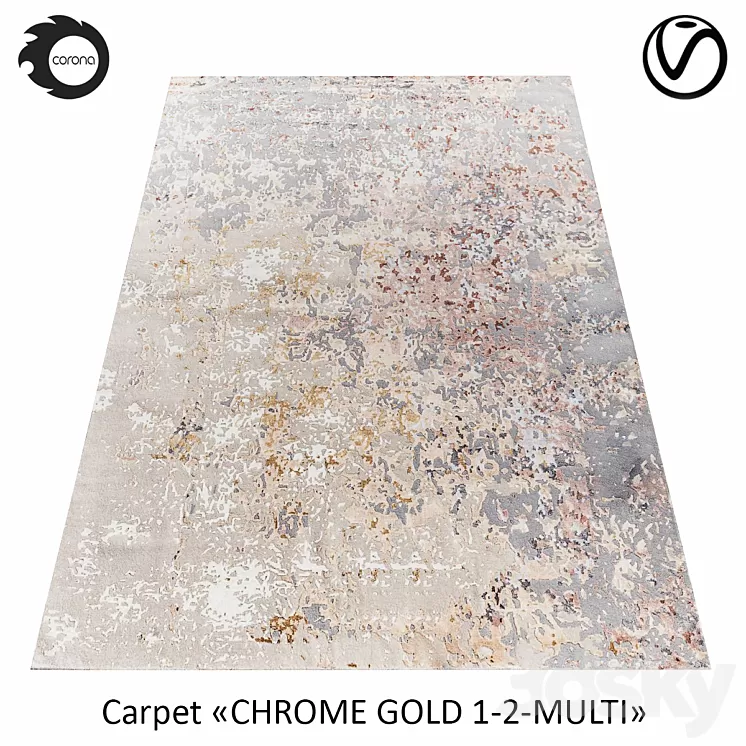 “Indian woolen carpet “”CHROME GOLD”” 1-2-MULTI” 3D Model “Indian woolen carpet “”CHROME GOLD”” 1-2-MULTI” 3D Model