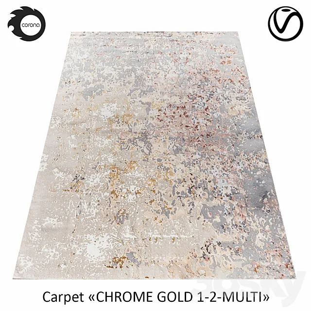 Indian woolen carpet “CHROME GOLD” 1-2-MULTI 3DModel Indian woolen carpet “CHROME GOLD” 1-2-MULTI 3DModel