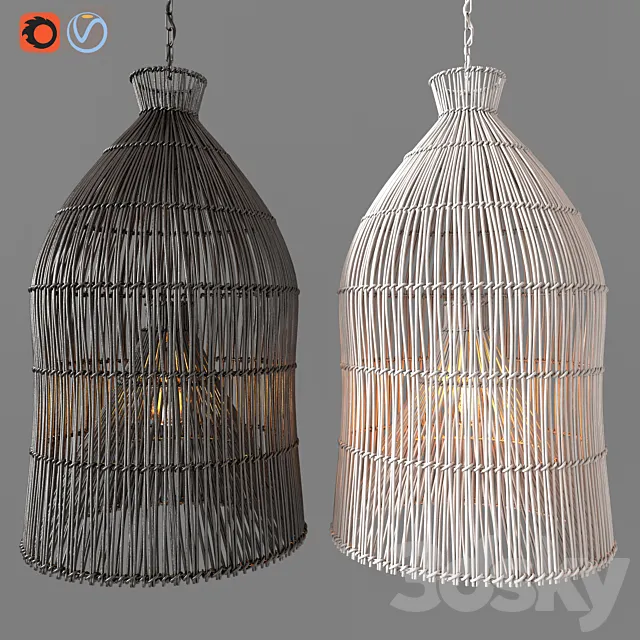 Indonesian Fishing Baskets by Restoration Hardware 3D Model